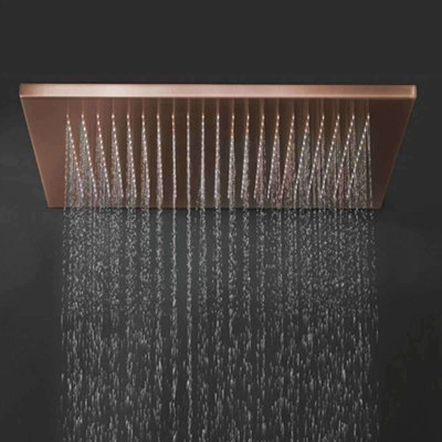 Pomme de douche carrée à fixation céleste 16 po BathSelect