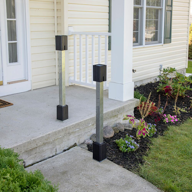 Black Steel Square Flush Mount Stair Column