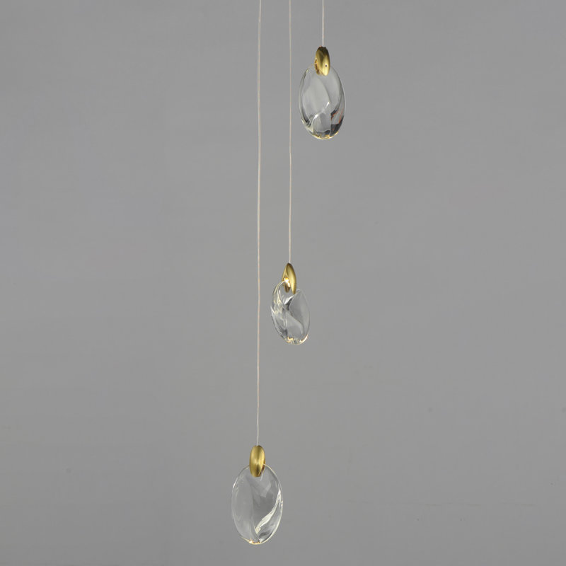Luminaire suspendu caillou à lumières multiples, H 4,75 po x l 8 po x P 8 po, 3, 3
