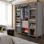 Rezendes Fabric Wardrobe 150x175x45 cm Lockable Folding Canvas Portable Closet-184442747