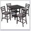 Ensemble de salle à manger 5 pièces à hauteur de comptoir en bois avec chaises rembourrées et étagères de rangement-240917795-240917805