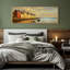 «Sunset Harbor Village», toile encadrée - Art mural de reflets côtiers dans des tons chauds-115165131-115165133