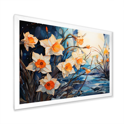 Illumination symbolique avec jonquilles sur toile
