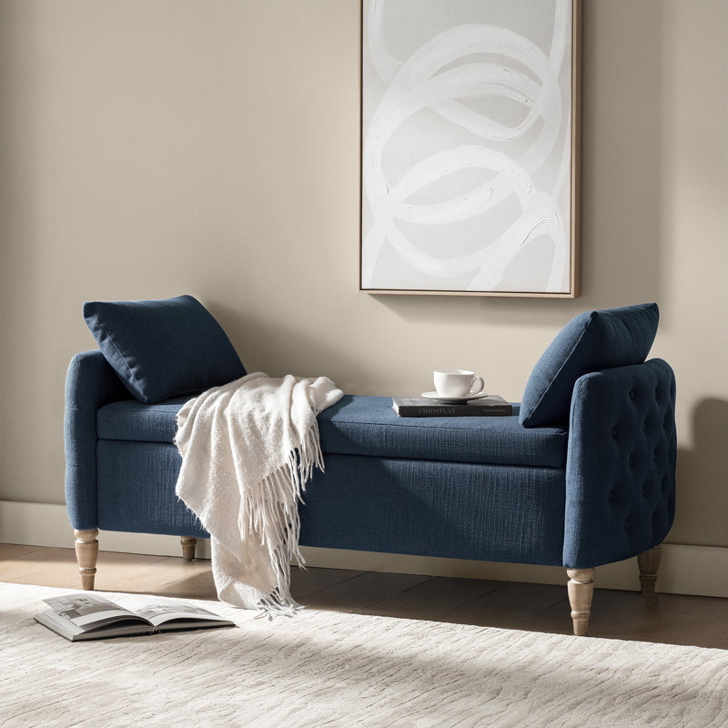 Banc de rangement Aristides Farmhouse, Indigo