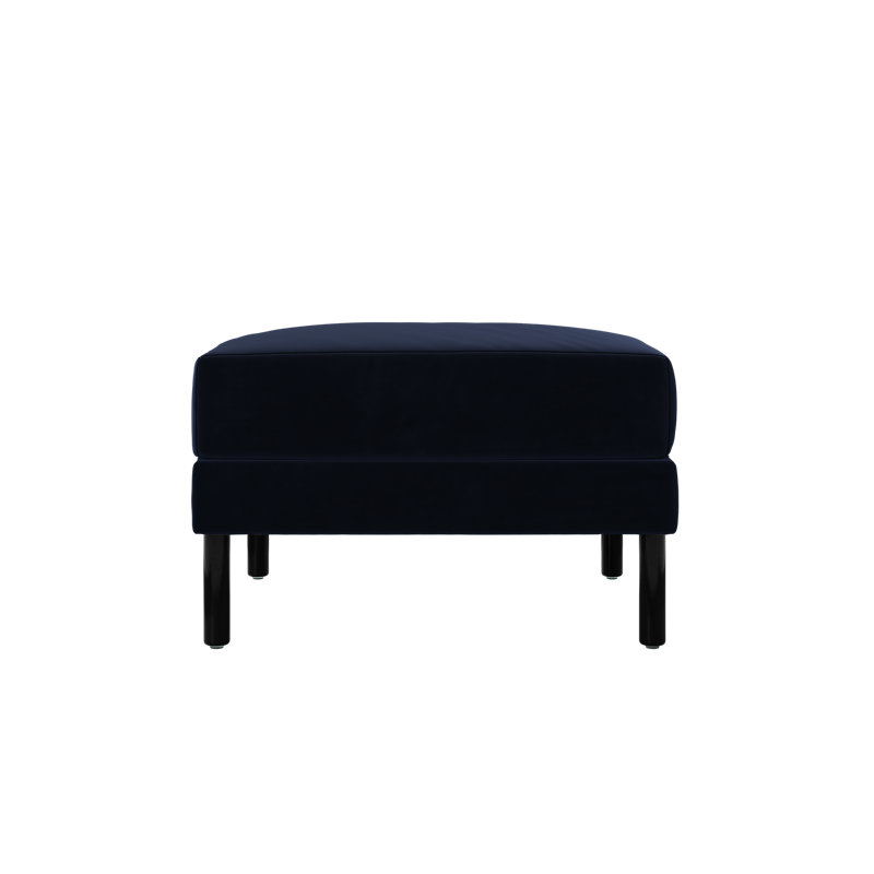 Essential Ottoman, Indigo Recycled Velvet, Metal