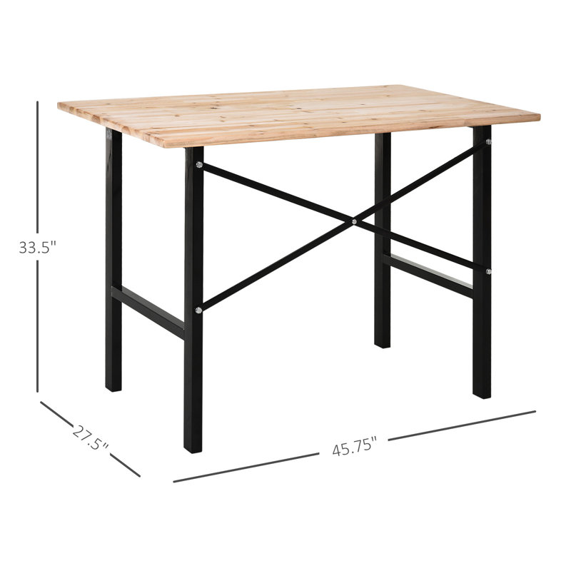 HOMCOM 46"L X 28"W Fir Wood Work Bench
