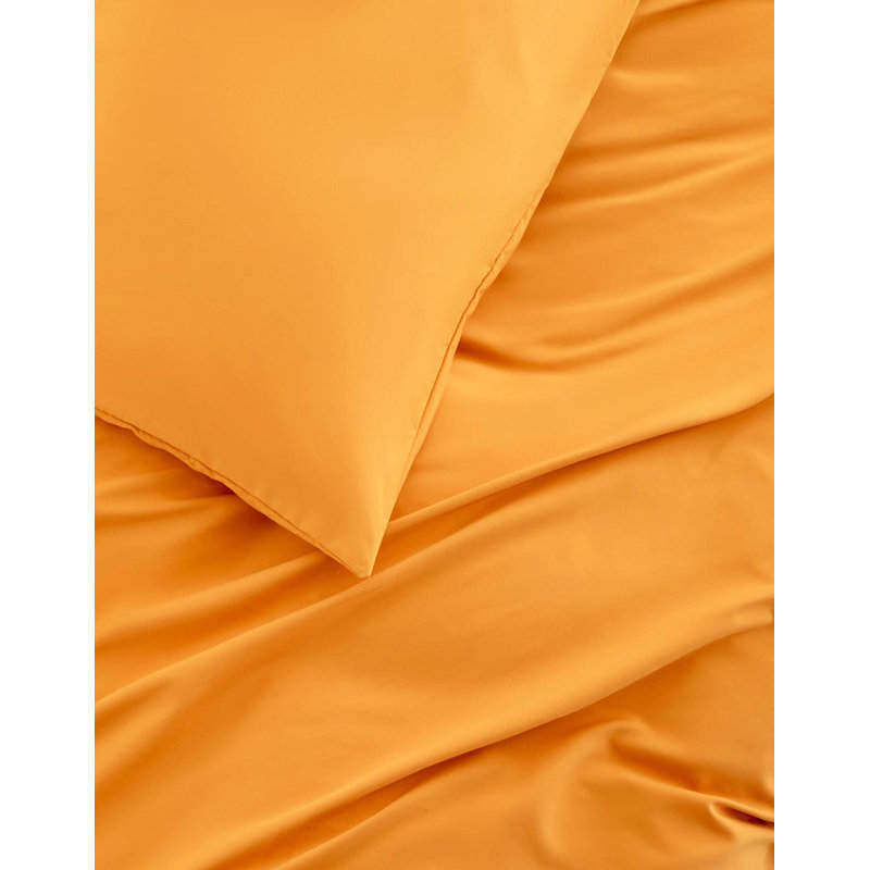 Orange Polyester Duvet Cover Set, Twin Duvet Cover + 1 Standard Pillowcase