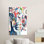 Art abstrait éléphant vibrant sur toile de coton légère et durable pour un ajout saisissant à votre collection de décorations murales à thème animalier