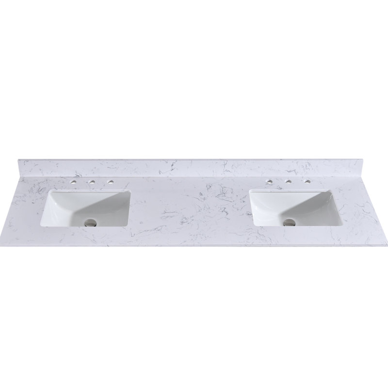 Dessus de meuble-lavabo en pierre reconstituée 72 po x 22 po avec lavabo