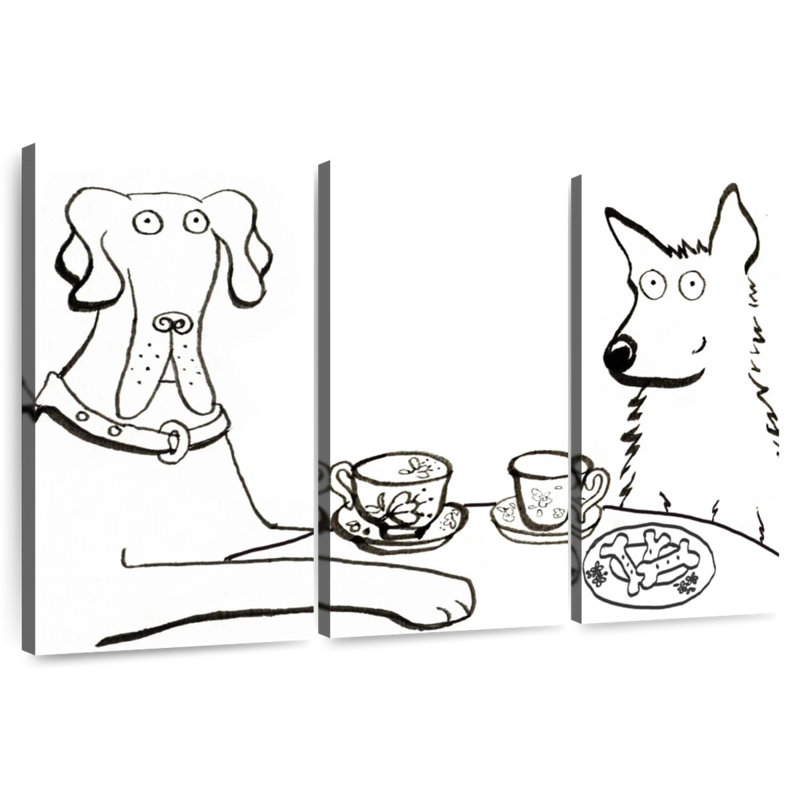 Brampt Dogs Having Tea, 48" H x 74" W