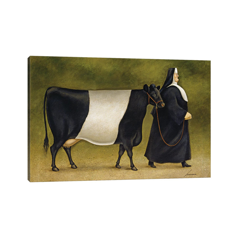 Dutch Belted Cow by Lowell Herrero - Wrapped Canvas Gallery-Wrapped Canvas Giclée, 20.32 cm H x 30.48 cm W