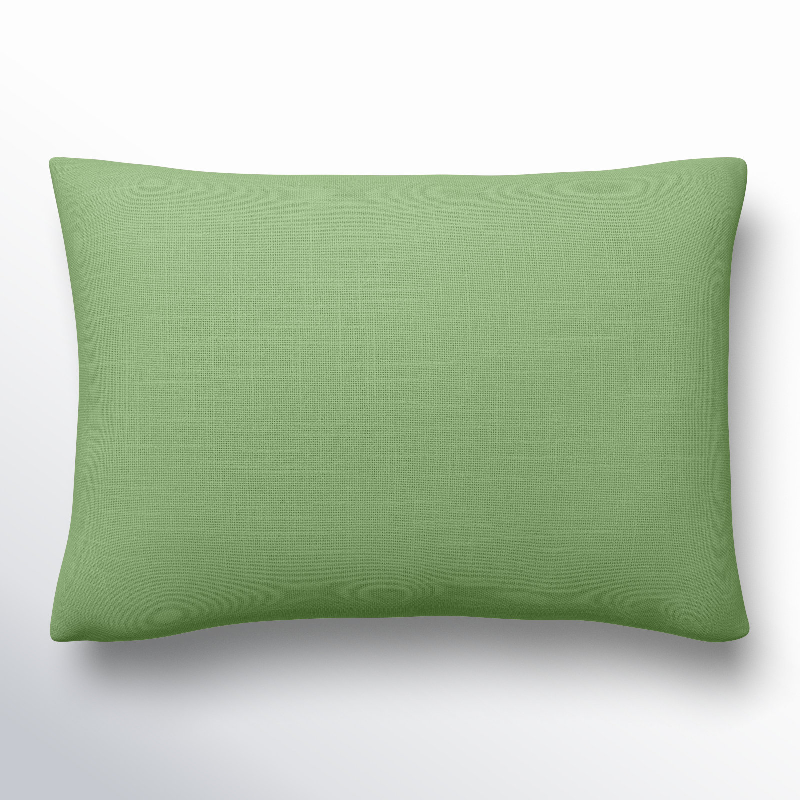 Laurette Cotton Lumbar Pillow Cover, Polyester/Polyfill, Medium Green