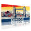 Ensemble de 3 tableaux sur toile de style vintage représentant le Tower Bridge de Londres-558299523