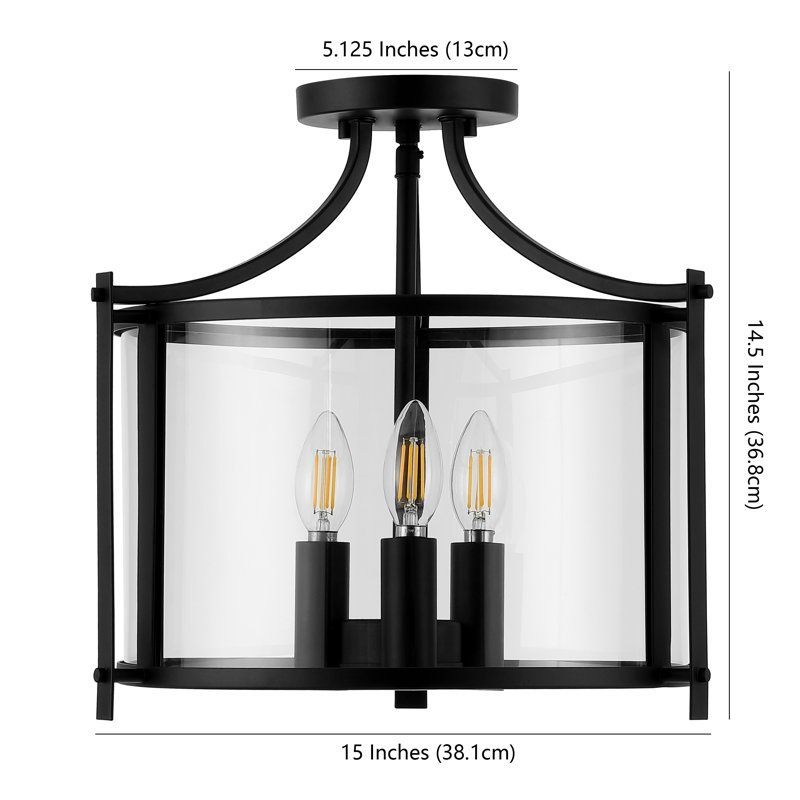 Plafonnier semi-encastré 3 lumières 15 po Firoza