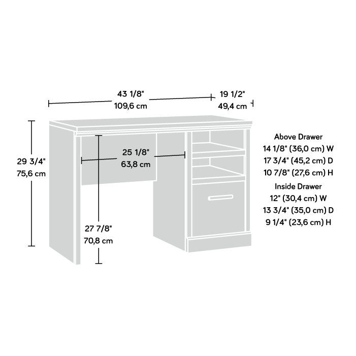 Domen Desk with File Drawer in Prime Oak