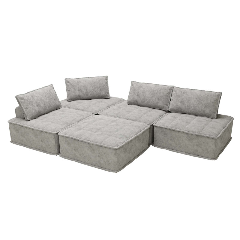 Canapé en chenille, Chenille gris pâle