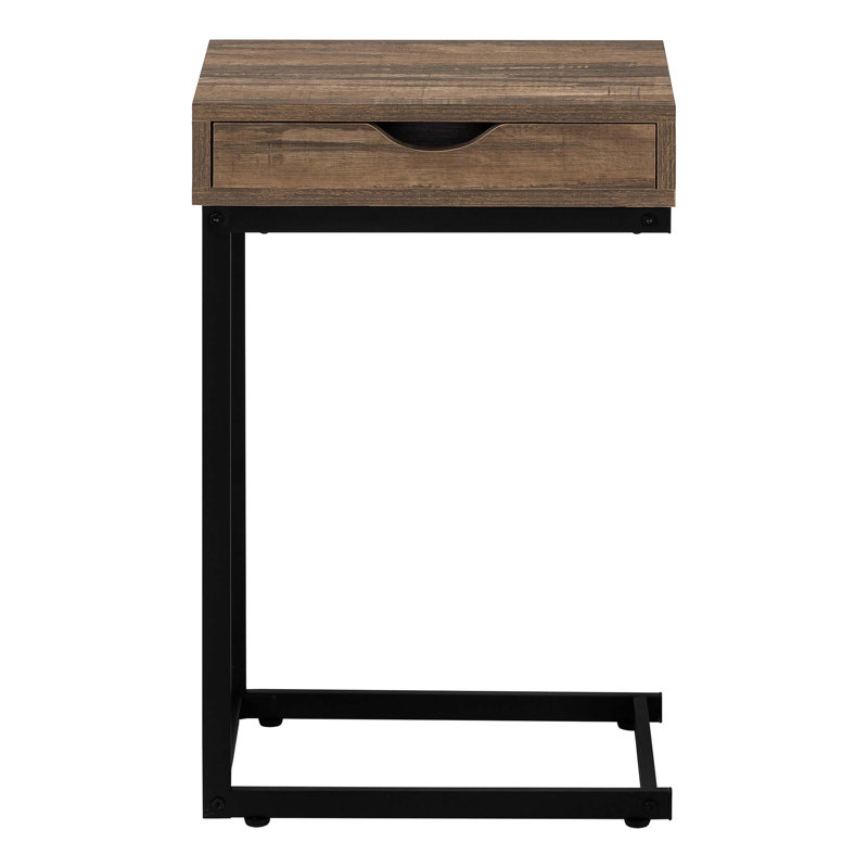 End Table with Storage, Brown, Black, 24.5" H x 16" W x 10.25" D