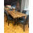 84" Live Edge Dining Table with Solid Sheesham Wood Top and Black Metal Base