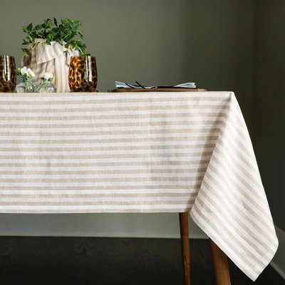 Amalfi Stripe - 100% Pure Linen Tablecloth