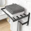 Porte-serviettes mural réglable - Porte-serviettes double couche en acier inoxydable avec adhésif et fixation à vis pour la salle de bain, la douche, la cuisine et la toilette