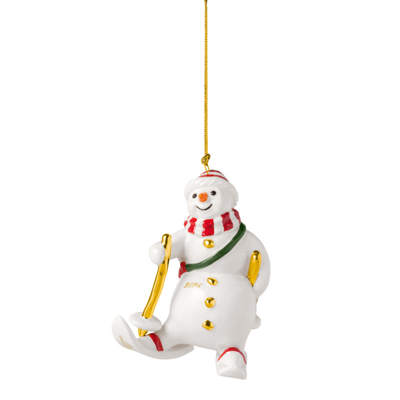 Villeroy & Boch - Christmas Classics Ornament Christmas Snowman 2026 Gold, Limited, Premium Porcelain Christmas Decoration