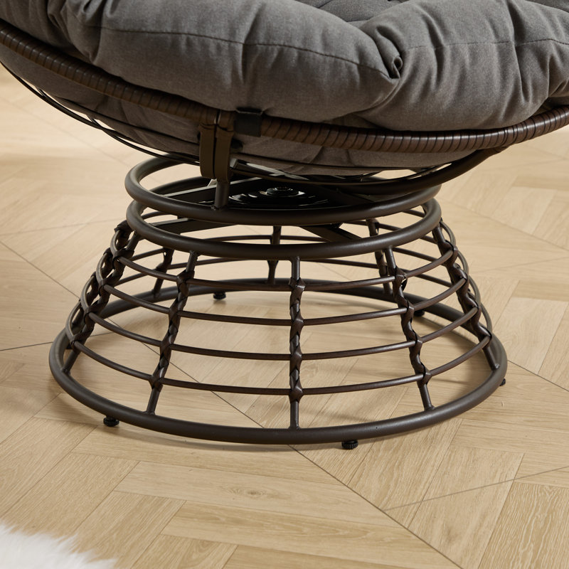 Modern Ergonomic Accent Chairs, Steel Rattan Design, Indoor Outdoor Use