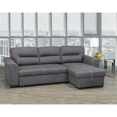 Nevitt Faux Leather L-Shaped Sectional Reversible