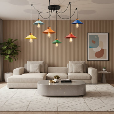 Lustre géométrique spoutnik à 6 lumières Mêmeko