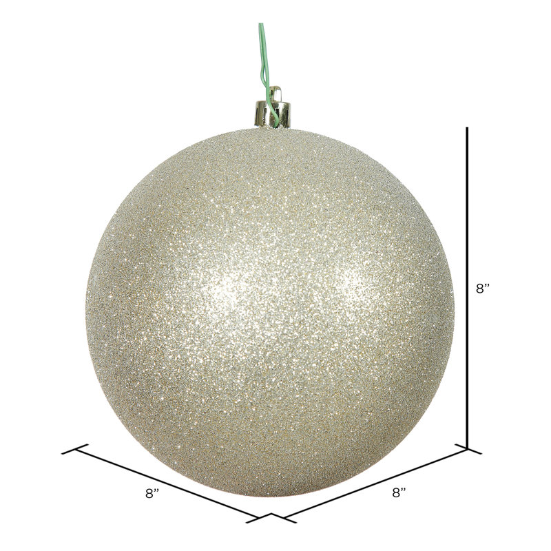 Ornements en boule, Champagne, H 10 po x l 10 po x P 10 po