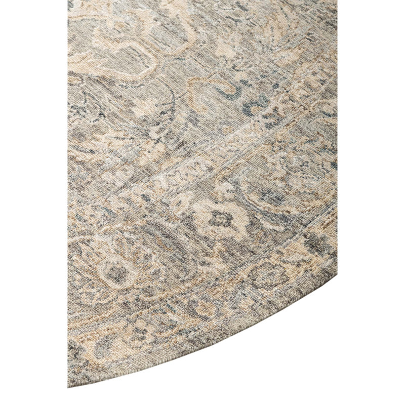 Handmade Silk and Wool Oriental Area Rug, Round 8'