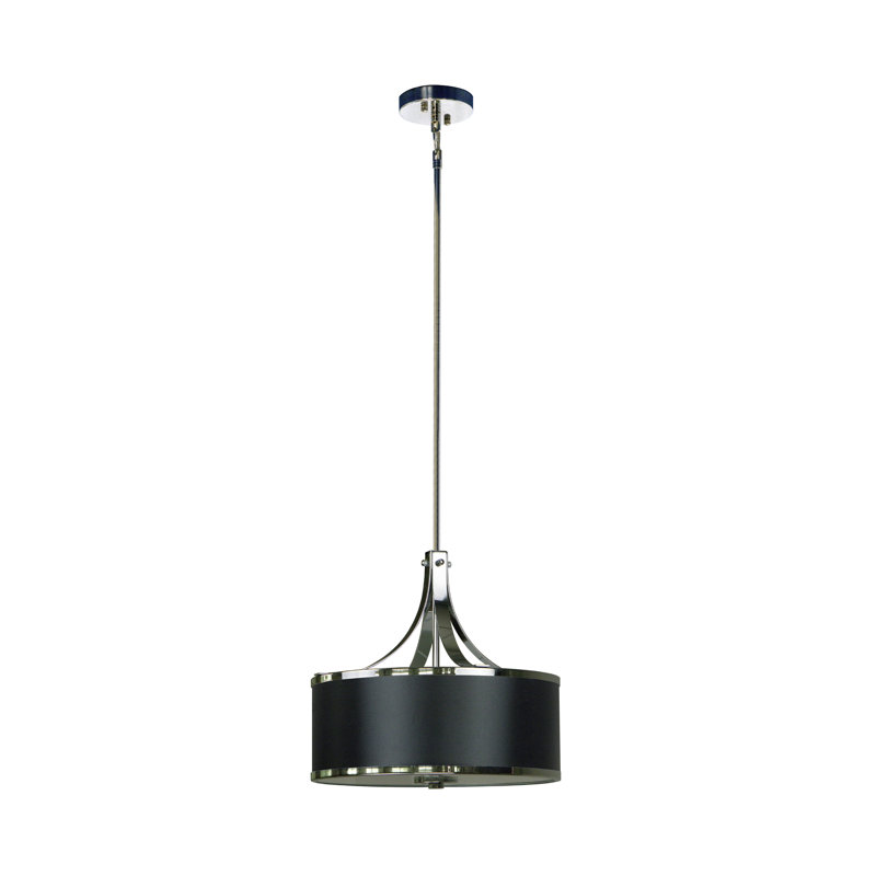 Luminaire suspendu cylindrique à 3 lumières, Noir discret