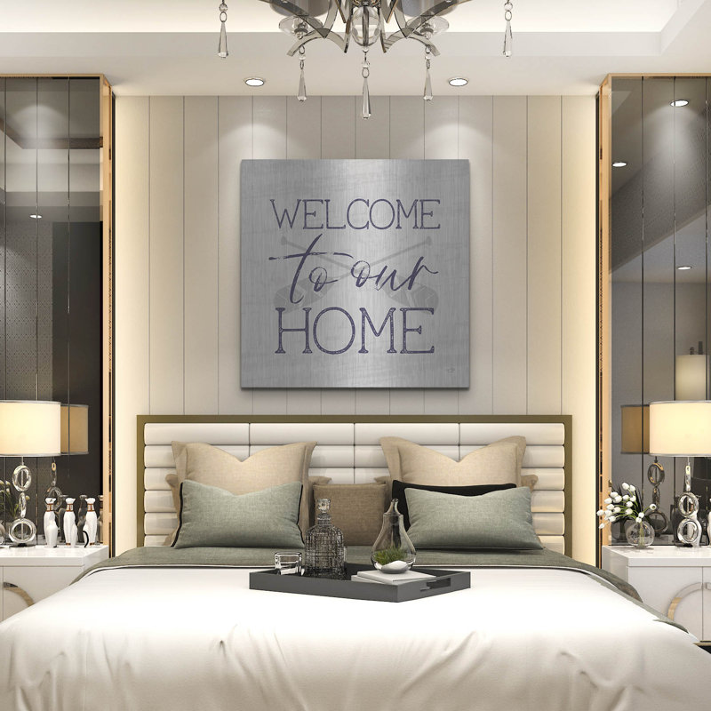 «Lake Welcome to Our Home» par Lux + Me Designs, art mural, H 36 po x l 36 po