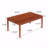 Streamlined Rustic Outdoor Coffee Table Of Wood, Hue, 37.23" Width, 20.97" Depth, 14.75" Height With Design, Color, W, D, H
