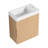 18.5" Wall-Mounted Bathroom Vanity With Resin Sink, Soft Closed Single Door, MDF, Nature Wood-400882575