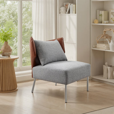 Fauteuil demi-tonneau rembourré 28,15 po avec coussin de dossier amovible