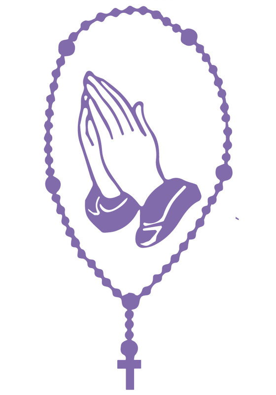 Décalcomanie murale rosary catholique, H 22 po x l 11 po x P 0,01 po, Lavande