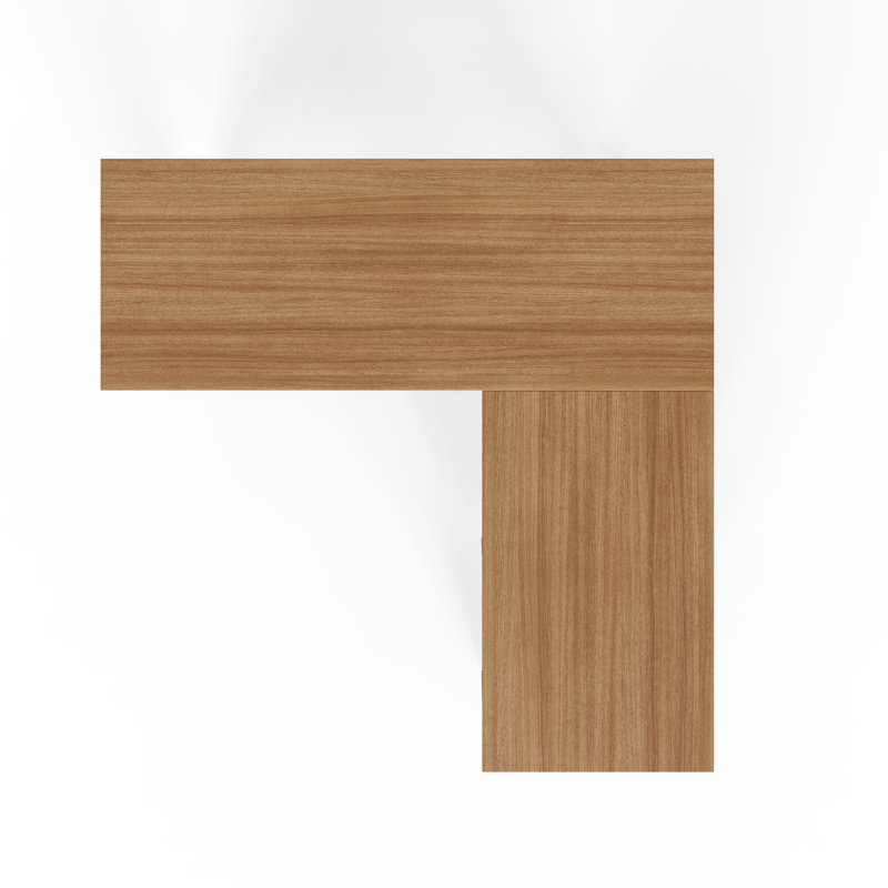 Lancaster Corner Desk, 86.5 cm H x 119.2 cm W x 119.2 cm D, Brown/Cream