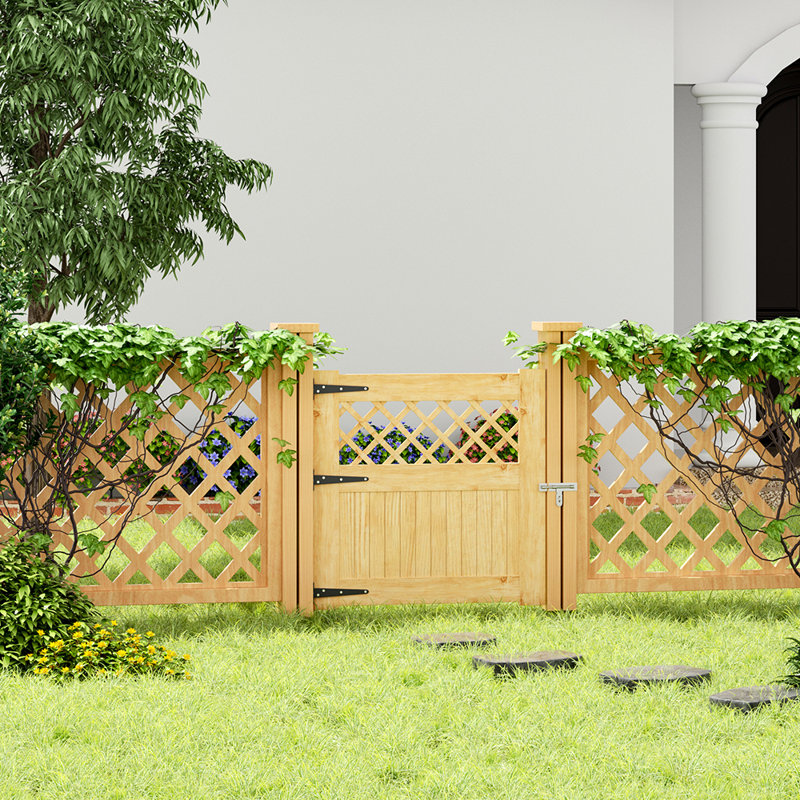 Castano Garden Wood Fence Gate, 90cm H x 90cm W x 2.3cm D