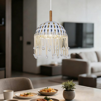 1-light Bohemian Style Pedant Light Bedroom Guesthouse Crystal Pedant Light