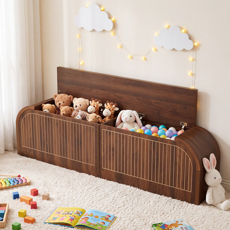 Banc de rangement rabattable Morden de 122 cm de large pour chambre à coucher, Brown