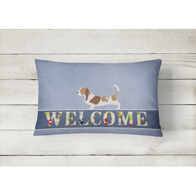 Basset Hound Welcome Lumbar Pillow