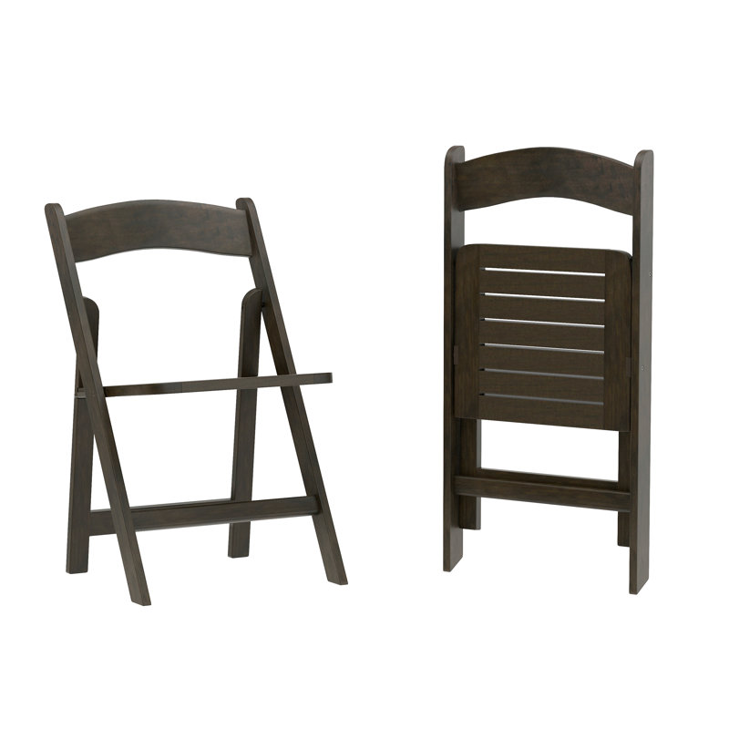 Chaise pliante portative en bois massif de qualité commerciale, Brun