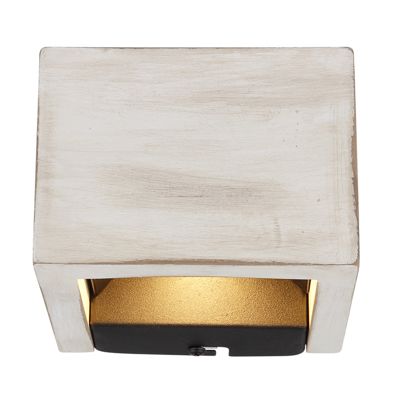 Alshareef Manufactured Wood LED Flush Mounted Sconce, White