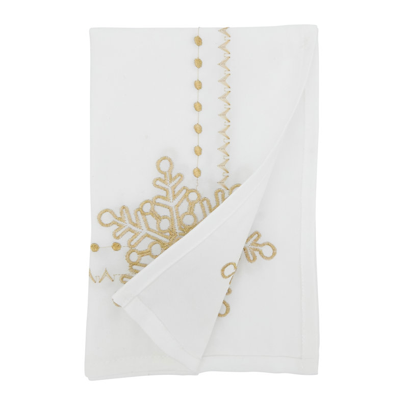 Natal Collection Polyester No Pattern Square Napkin, White