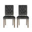 Elegant And Sophisticated Dining Chair Set With Button Tufting And Weathered Wood Legs