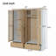Armoire penderie 4 portes à 2 volets avec 2 tiroirs, naturel +