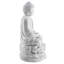 Statue de Bouddha serein 16 po Bodhi sur un trône de lotus en gris pierre-1885490454