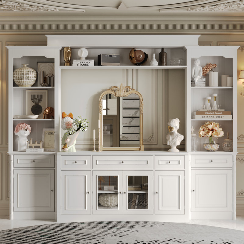 Classic Elegance Media Center With Extensive Storage And Display Shelvingproduct Title:Modern Entryway Cabinet With Spacious Drawers - Design