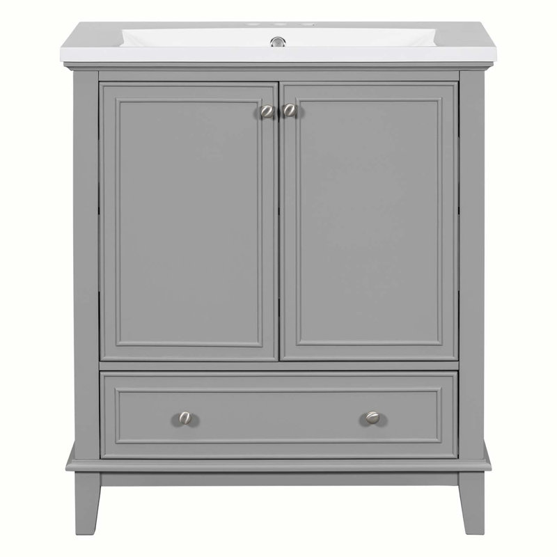30'' Single Bathroom Vanity Base Only, Gray