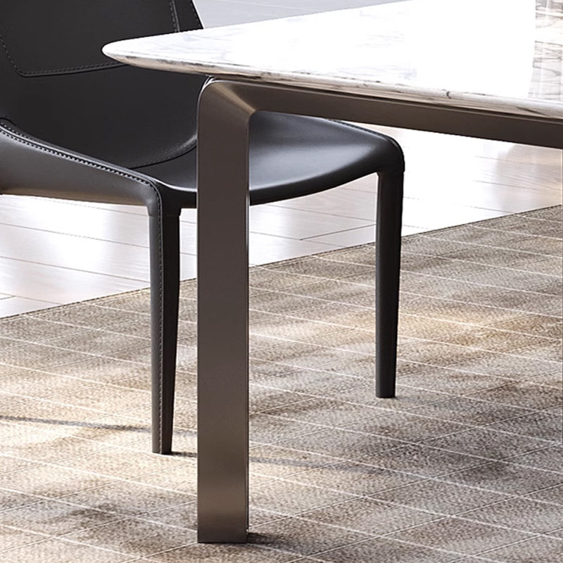 Ensemble de salle à manger rectangulaire en marbre Minimalisme, H 29,52 po x L 70,86 po x l 35,43 po